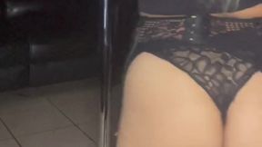 Asian bbw teases and gives a blowjob to her bbc hunk