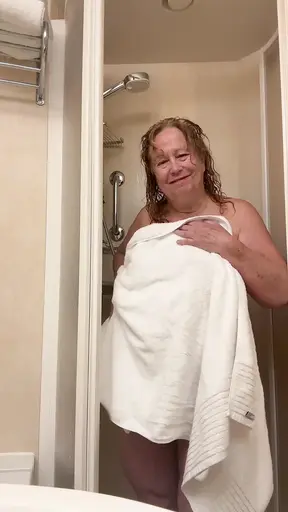 Granny Shower After Pouring Bubbly All Over
