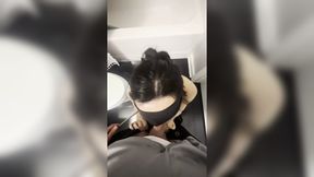 Sneaky amateur wife swallows cum in deepthroat at dinner party