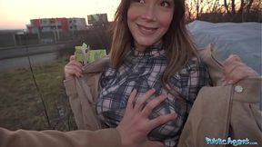 Hot Venezuelan Latina sucks cock in public for cash