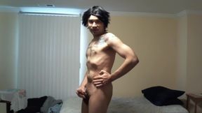 Filipino slutty boytoy dances naked with a raging boner