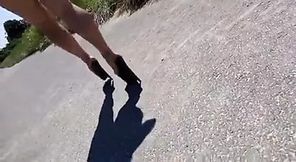 Horny MILF on a walk with her stepson