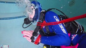 Underwater Bondage in Scuba Tied Tight & Dragged Through Water