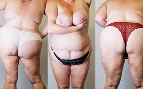 How Does This Amateur English BBW MILF Mommy with Big Tits Look in 8 Different Pairs of Worn Panties Around Her Hairy Pussy?