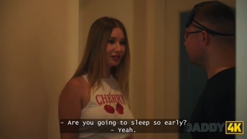 DADDY4K. Blonde isn't Ashamed to Fuck her boyfriend's Father Next to him