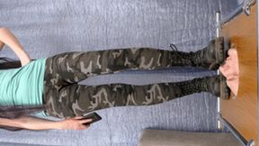 19 yo girl in military pants and Doc Martens shoes tramples my floor-face (part 4 of 5), flo062x 1080p