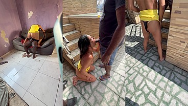 Parte 1 - Outra resenha: piscina, cafofo e dois negões carcando a Belinha com direito a DP e uma piroca enorme arrombando o cu da Hotwife. Tudo na frente do corno