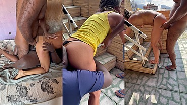 Parte 1 - Outra resenha: piscina, cafofo e dois negões carcando a Belinha com direito a DP e uma piroca enorme arrombando o cu da Hotwife. Tudo na frente do corno