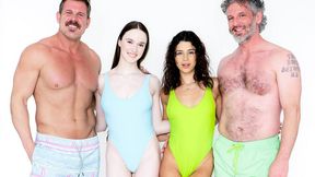 Foursome partner swap with 18+ teens