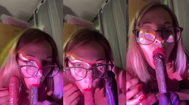 sucking, licking dildo