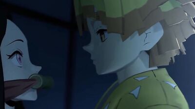 New Year's sexcapades with Nezuko and Zenitsu in anime porn games