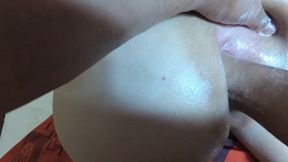 Zerstörter BBW Arsch zerfetzt durch Analfist Furz Blähung Prolaps Sperma-Dusche Demütigung