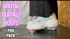 Buffalo Boots Ball Crush & Stomping Cum Explosion from Cock **POV PACK version** Extreme Ballbusting Cock Testicle Trampling Trample Crush Stomp Hard Heavy Buffalos cumshot POV CBT Goth Gothic Mistress Dolores