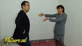 Mature housewife gets caught spying and punished with rough fucking from angry neighbor