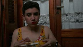 Croissant with Ham, Cheese and Cum!