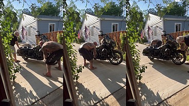 Update #103 (September 13, 2022) Me and Jim Love washing my Harley in the hot ass sun!