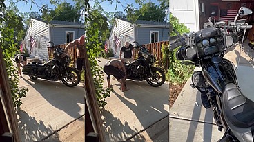 Update #103 (September 13, 2022) Me and Jim Love washing my Harley in the hot ass sun!