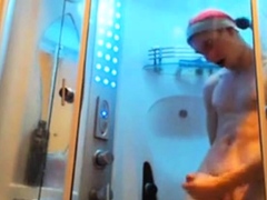 Cute Russian with big cock in shower