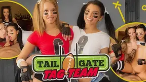 Tailgate Tag Team - FFFM teen 18+ Foursome - SexLikeReal