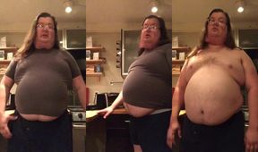 Gay gainer stuffs his whole whipped cream can down his belly until it gushes