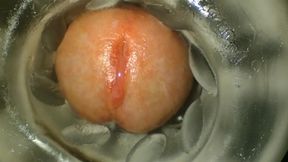 Fleslight fuck and extreme close up mushroom head cock and cumshot for you