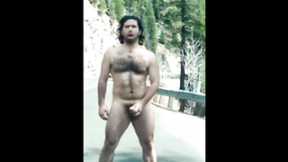 Hairy Bator Jerking Off by the Road 3