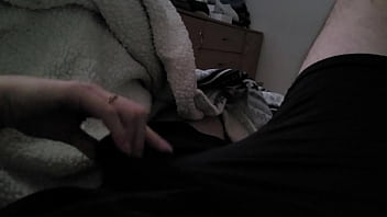 huge cumshot all over teens hand after slow handjob and tease