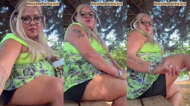 Horny Brazizan BBW Milf Chain Smokes Outside Naked