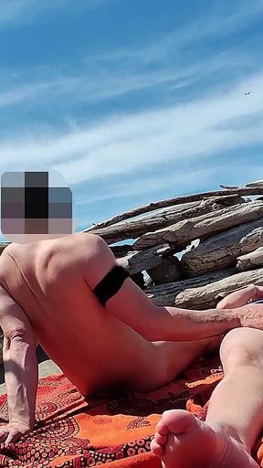 253 - Fingering Wet Pussy on Beach and Gets Caught and Interrupted by Watcher - Misscreamy