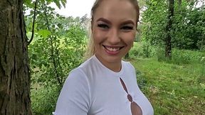 Polish slut begs for sex in a public park