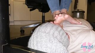 Be my Footrest and Worship my Foot while i'm Working at Home - Part one