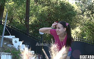 Stepdad ate stepdaughter Amai Liu Asian pussy before he banged it so hard