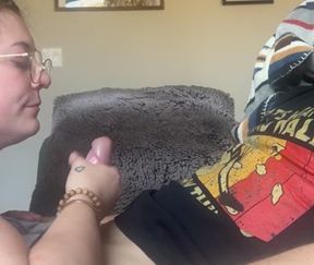 Hippy PAWG DEEPTHROATS dick while Gamer BF plays