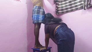 A beautiful Tamil aunty has a hot sex with a young man