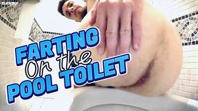 Farting on the pool toilet