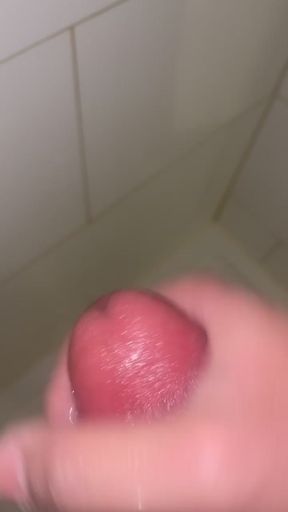 British Moroccan Man Lets Off Insane Intense Cock Throbbing CumShot In Shower!!