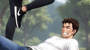 Random Girl Delivers Over 100 Barefoot & Trainer Face Stomps and Kicks