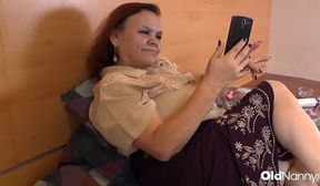 latina mature in nylons enjoys sensual play with her toy