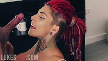 POV BLOWJOB FROM SEXY TATTOED BABE LIBERTY JANE