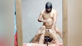 cogemos frente al espejo con la caliente de mi mujer