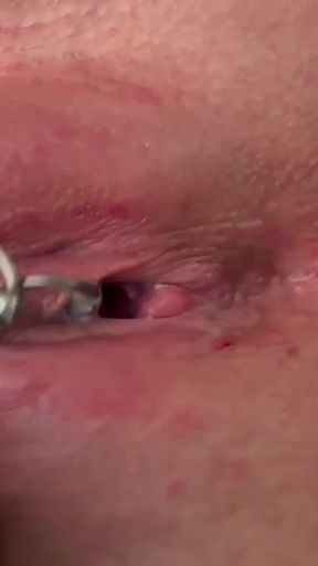 Pee Very Strong Stream From My Pierced Pussy and My Hands in