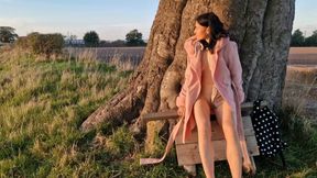 Outdoors Naked with Wide Open Legs