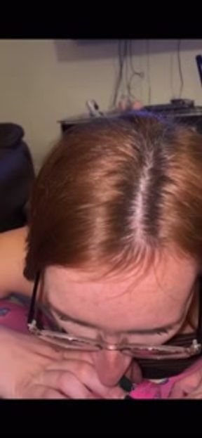 Tattooed Nerdy Red Head Loves to suck Cock