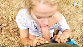 Naughty married MILF missed her tour gang and got fucked on the woods path by a stranger - best XXX!