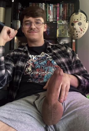 Geeky Boy With A Big Cock Cums