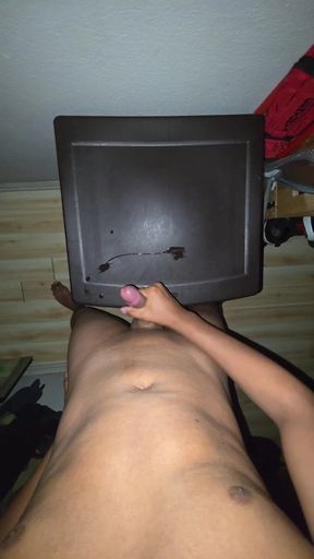 Young Latino Jerking off with Alot of Cum on Cock and Nutted a Big Load!!!