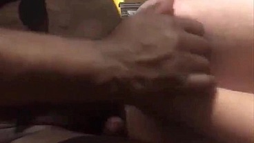 Black Mature Muscle Receives Tit Wank & Fucks Big Butted Lad