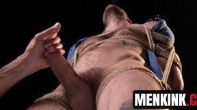 Van Darkholme edges bound Cliff Jensen as Brody Fox teases his dick
