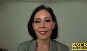 tied up slut gets spanked and gagged