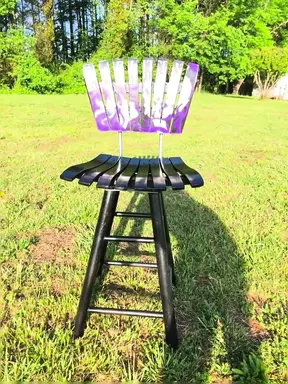 Elderly artist creates art while getting penetrated